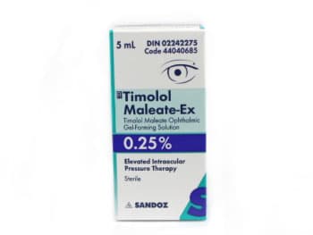 Generic Timolol Maleate ophthalmic gel-forming solution 0.25% from Canada